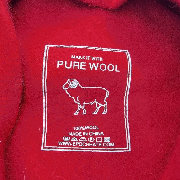 Red Wool Beret Hat by Epochhats 100% Pure Wool Fashion Casual Going Out - Picture 5 of 6